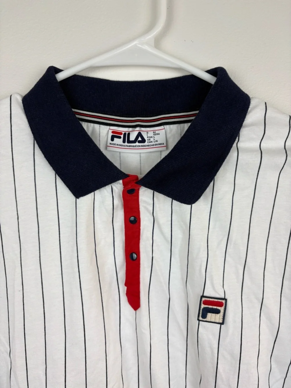 FILA BB1 Classic Vintage Style Striped Polo Large Like New Blokecore Retro Sport - Picture 3 of 10